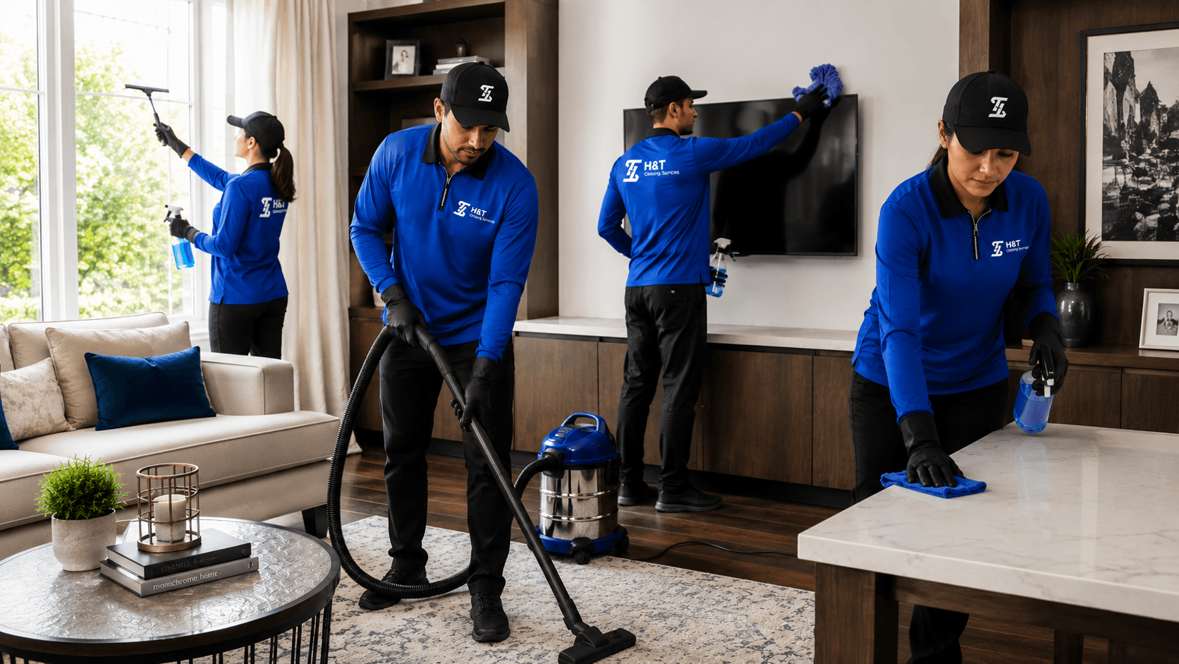 H&T cleaning team in a home